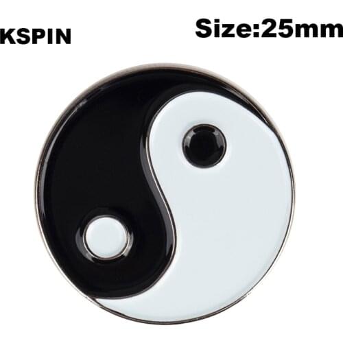 Yin Yang Badge Clips Button for Clothes Metal Kawaii Pins in Brooches XY0094