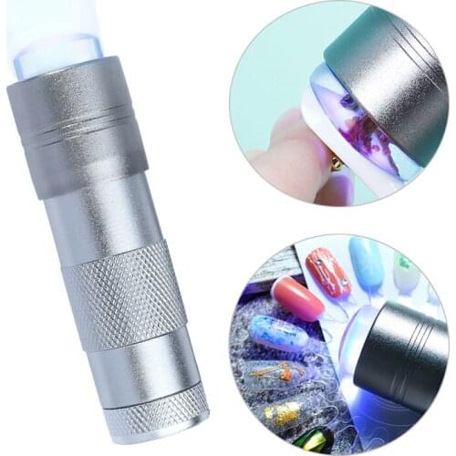 1 Pcs Portable Handheld Silicone Nail Stamper With UV Lamp Nail Art UV Gel Polish Nails Accessories Press Quick Dry Lamp Tools