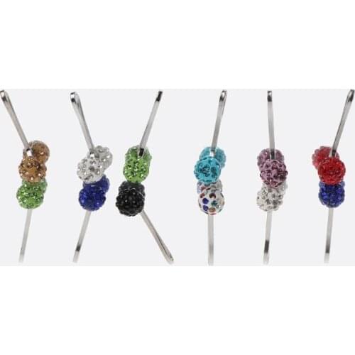 12Pcs Muslim Hijab Scarf Safety Pin Clips Rhinestone Ball Brooch Fashion Jewelry 97QE