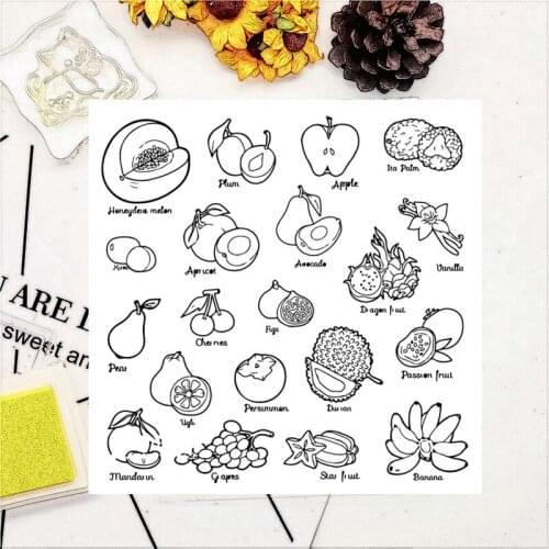 14*14CM Daily Fruit Transparent Clear Stamps / Silicone Seals Roller Stamp For DIY Scrapbooking Photo Album/Card Making