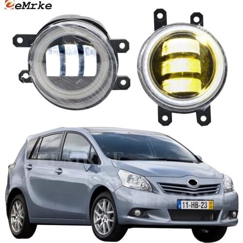 2Pcs Anti LED Fog Lights for Toyota Verso AR20 2009 2010 '11 2012 Sportsvan Angel Eye DRL Daylight Foglight Lamp Car Accessories