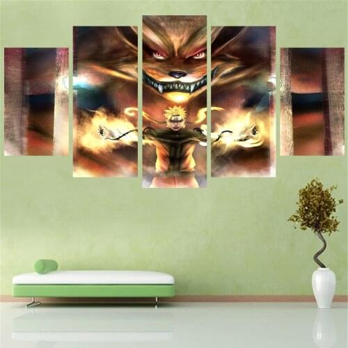 5 Panel Canvas Art Wall Decor Japan Style Animation Poster Home Decorative Framework Living Room Modular Print Picture