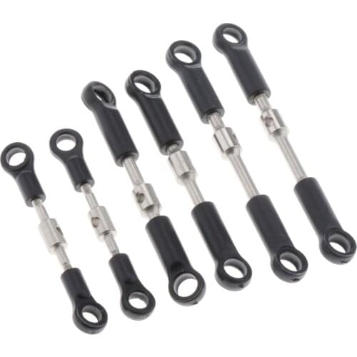 6 Pieces Metal Steering Linkage Pull Rods For Wltoys 144001 1/14 RC Buggy