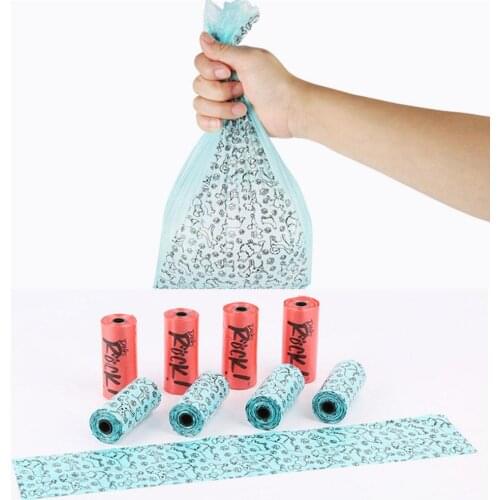 8/16 Rolls Pet Dog Garbage Clean-up Bag PP Puppy Cat Poop Cleaning Bag For Pet Dogs Cats Outdoor Waste Poop Pick Up Bags