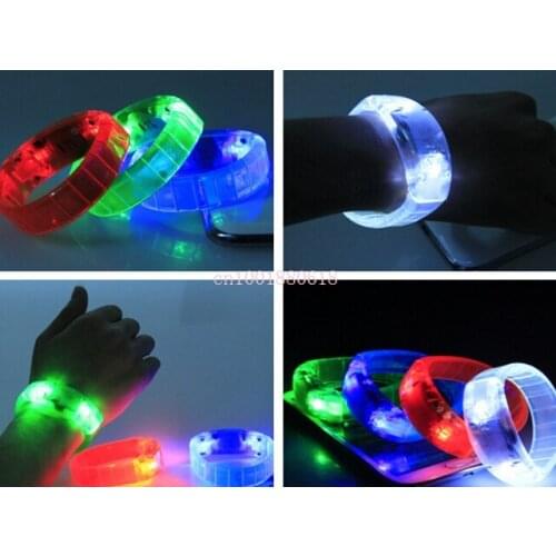 Free Shipping LED Glowing Wristband Bracelet Flashing Glowing Bracelet Party Disco Christmas Gift 100pcs/lot
