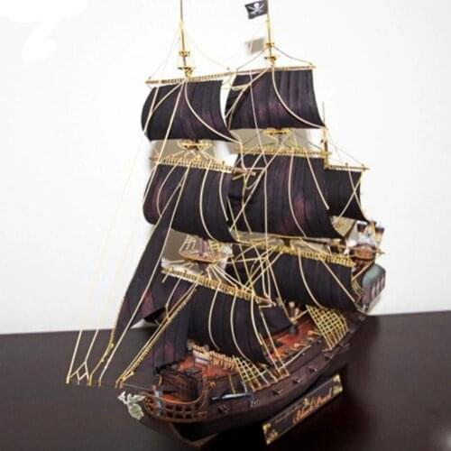 Paper Model DIY ship Pirates of the Caribbean Black Sailing ancient Gifts Ship Pepercraft sailboat Funs Pearl warship Q7I5