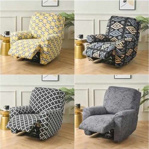 Geometric Printed Recliner Sofa Cover Elastic Chair Covers Spandex Lounge Single Couch Seat Slipcover Living Room Armchair Cover