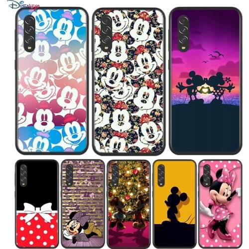Black Soft Cute Minnie Mouse For Samsung Galaxy A90 A80 A70 A70S A60 A50 A40 A30 A30S A20S A20E A10 A10E Phone Case