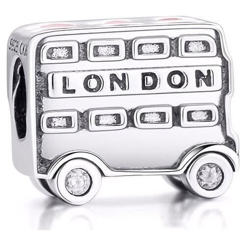 CKK Fit Original Pandora Bracelet DIY 925 Sterling Silver London Bus Enamel Beads Charms Women Fashion Jewelry Making kralen