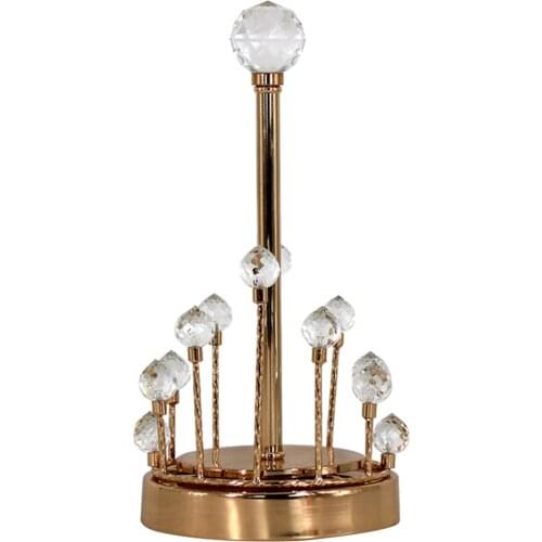 Countertop Paper Towel Holder, Metal Crystal Kitchen Napkin Roll Dispenser Stand for Home, Office, Bathroom