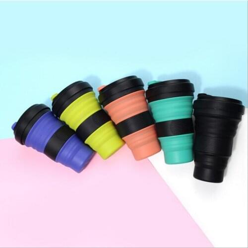 550ML Travel Cup Coffee Cup With Lid Retractable Folding cups Telescopic Collapsible Coffee Cups Outdoor Sport Water Cup