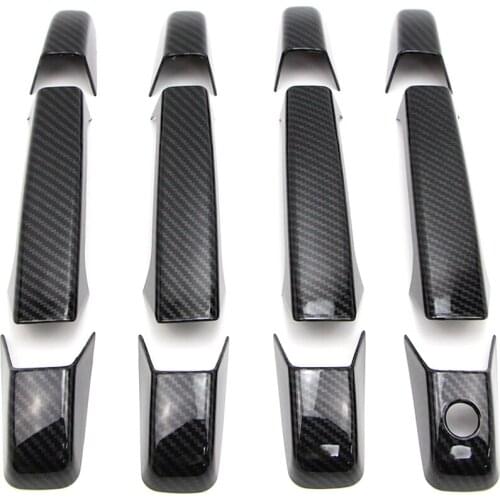 Door Handle Cover Molding Trim for 2007-2013 Chevrolet Silverado 1500 / 2500 3500 2007-2014 Carbon Fiber Style Exterior Decor