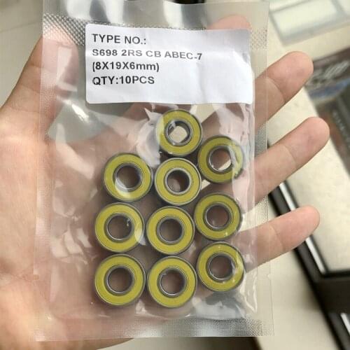 10pcs/50pcs ABEC-7 S698-2RS 8x19x6 mm Stainless Steel hybrid ceramic ball bearings S698 698 2RS CB 8*19*6 fishing reel bearing