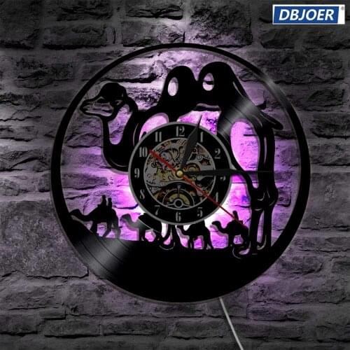 Art Decorative Wall Light Make From Vinyl Record Beautiful Lady Time Clock LED Black Light Modern Home Decor Unique Gift