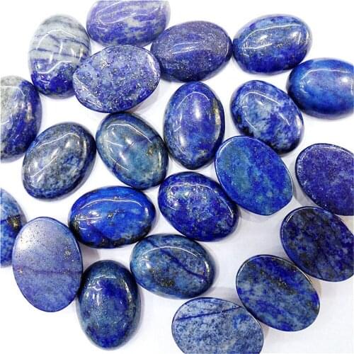 50Pcs 18x13x5mm Wholesale Natural Blue Lapis Lazuli Oval Cab Cabochon DIY Jewelry Making Accessories M55
