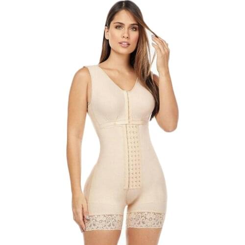 High Compression Shapewear With Hook And Eye Front Closure Shaper Adjustable Bra Slimming Bodysuit Fajas Reductoras Y Modeladora