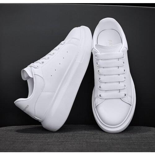 Fashion Womens Vulcanize Shoes Spring Casual Solid Leather Sneakers Woman Sport Ladies Moccasins New Female Casual White Shoes