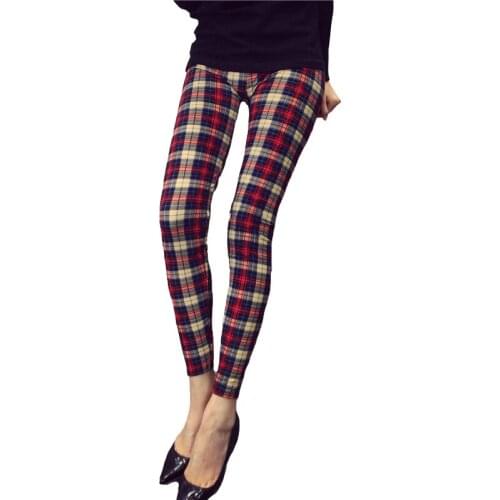 VIIANLES Push Up Leggings Summer Trousers Fitness Grid Flower Print Plaid High Waist Pants Sexy Leggins