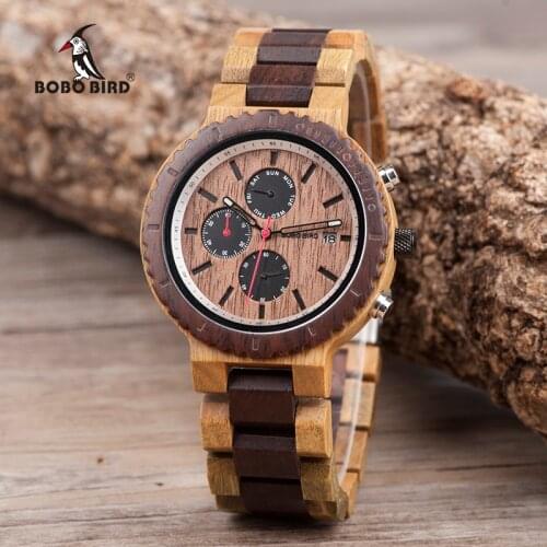 BOBO BIRD Men Watch Elegant Color Wood Watches Stylish and Original Wristwatch relogio masculino Custom Gorgeous Gift C-nR21
