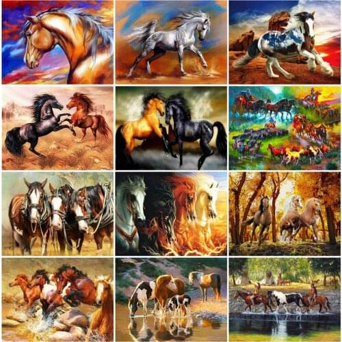 EverShine 5D DIY Diamond Painting Horse Bead Embroidery Diamond Embroidery Full Square Drill Animal Cross Stitch Mosaic Kits