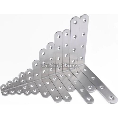 Wholesale 300PCS/lot Stainless Steel Right Angle Corner Brackets L Shape Metal Furniture Fittings 90 Degree Frame Board Support