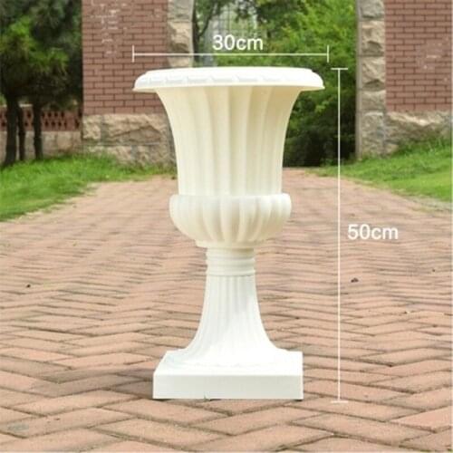 European Style Wedding Mall Opened Props Decorative Roman Columns White Plastic Pillars Flower Pot Road Lead Stand 2pcs/lot