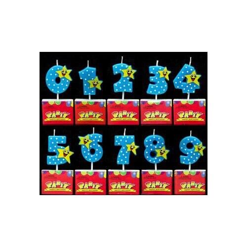 [RainLoong] Digit Art Candle With Smile ubmer For Happy Birthday Party Cake Candle Decoration