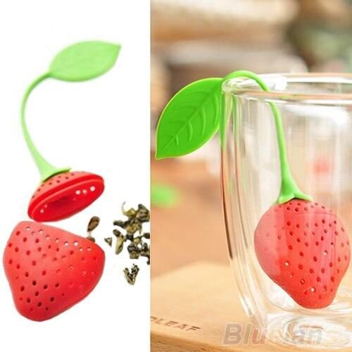 Silicone Strawberry Design Loose Tea Leaf Strainer Herbal Spice Infuser Filter Tools 2018 New DHL free shipping 200 /lot