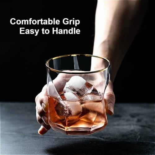 330ml Nordic Style Glass Coffee Cup Geometric Shape Whiskey Glass Phnom Penh Milk Juice Personality Creative Glass Party Bar Cup