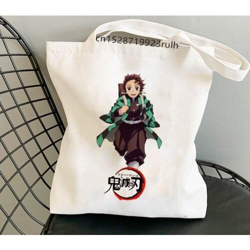 Demon Slayer Kawaii Shoulderbags Fashion Funny Shopping Bag Cute Canvas Bags Harajuku Large Capacity Women Bags Cool Wallet