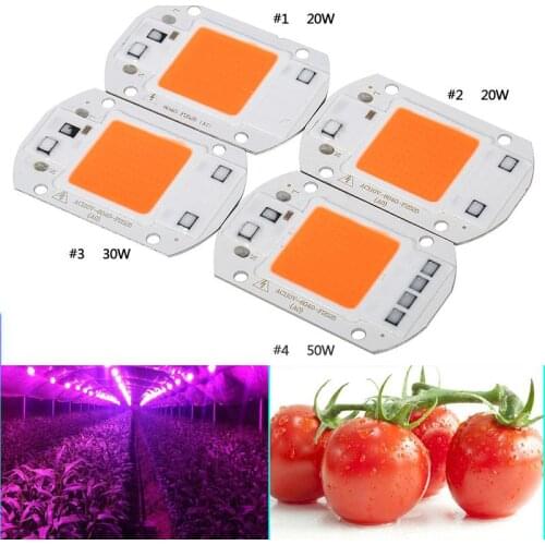 Spectrum COB LED Plant Grow Chip Phyto Light 20W 30W 50W Led Diode Grow Lamp Fitolampy for Seedling Veg Indoor Hydroponics