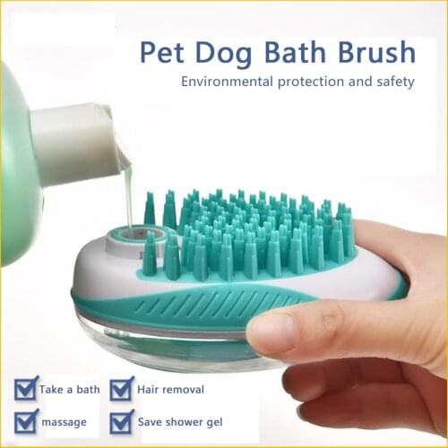 Pet Dog Bath Brush Comb Pet SPA Massage Brush Soft Silicone Dogs Cats Shower Hair Grooming Dog Cleaning Tool Pet Supplies