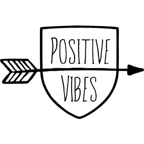 Positive Vibes with Arrow Shield Vinyl Car Decal Art Quote Car Decor Removable Creative Design L593