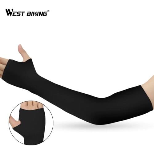 WEST BIKING Black White Outdoor Cycling Arm Sleeves Women Men Summer Basketball Arm Sleeves Nylon Sports Protection Sleeves