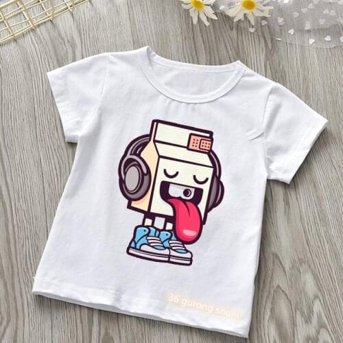 Funny boys t-shirt Computer Rock cartoon print childrens clothing tshirt summer hiphop tee toddler baby t shirt tops Streetwear