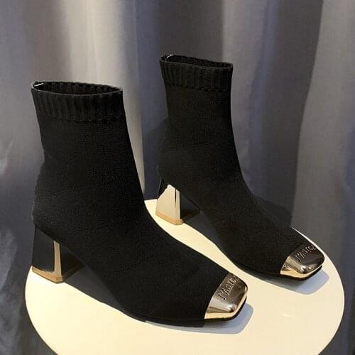 2019 Runway Autumn Shoes Western Cowboy Boots Women Suede Leather Low Heel Ankle Boots Pointed Toe Med Heels Botas Mujer U23-86