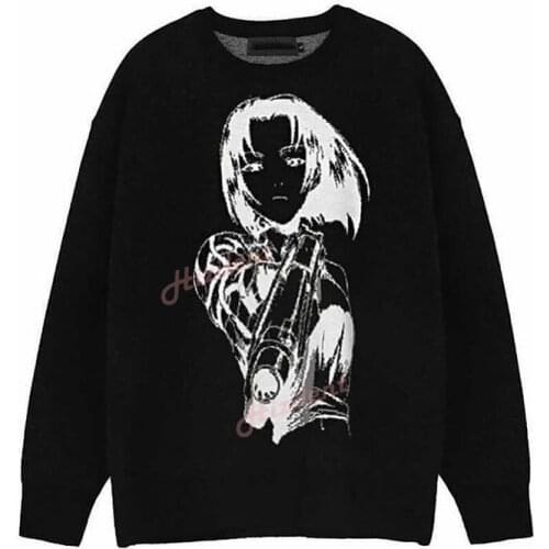 Women Knitted Goth Y2K Sweater Oversized Pullovers Ladies Winter Loose Sweater Female Grunge clothing Women Jumper Sueter Mujer