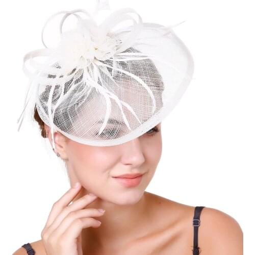 Women British Fascinator Tea Party Hair Clip Pillbox Hat Bowler Retro Wedding Veil Beads Hairdress Accessory Kentucky Headbands