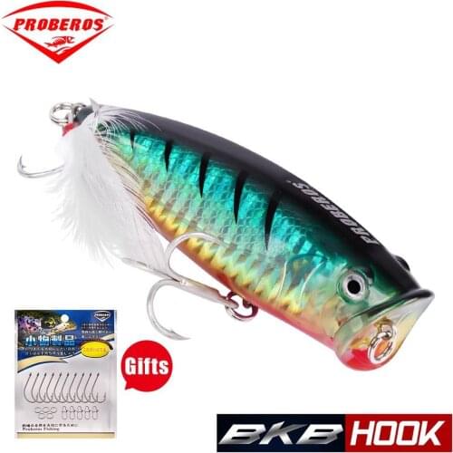 1PC Plastic Hard 8.5cm-3.35"/19.5g-0.69oz Popper Fishing Lures + 20pcs Accessories with 4# Hook Fishing Tackle Fishing Baits