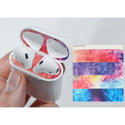 4Pairs Protective Sticker Case Skin Dust-proof Dust Guard for Apple Earphones Charging Box
