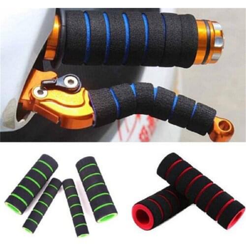 4pcs/Set Universal Grip Comfort Sponge Foam Handle Bar Motorcycle Scooter Bicycle, 2pcs Handlebar Grip Cover + 2pcs Levers Cover