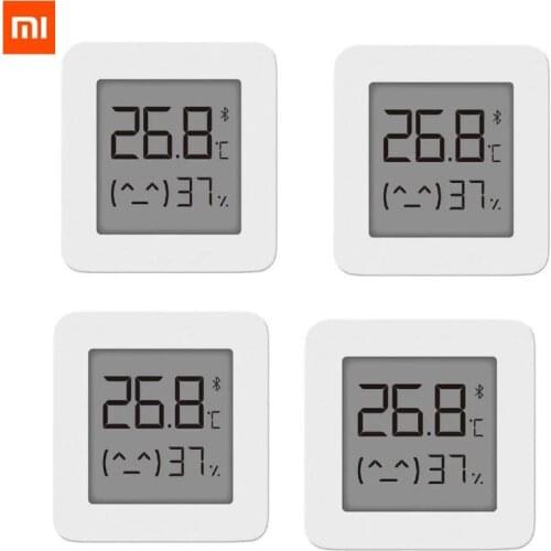 4pcs Xiaomi Mijia Thermometer 2 Bluetooth Wireless Smart Electric Digital Hygrometer Thermometer Work with Mijia APP Mi Home