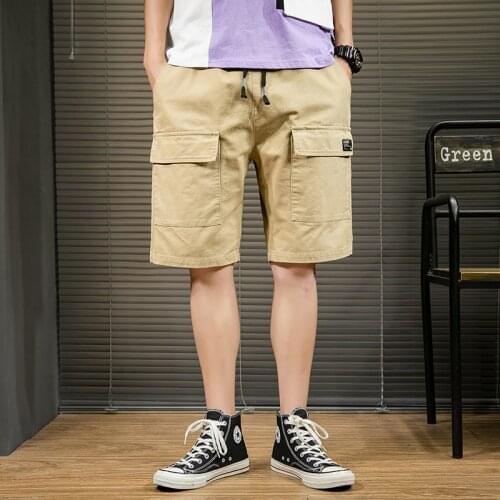 4XL Plus size men shorts tooling shorts fashion drawstring straight men board shorts cotton knee length pants men casual shorts