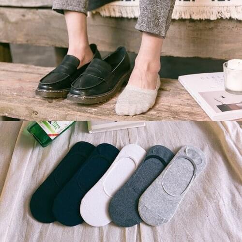 5 Pair knitting cotton sock for men ankle socks thin solid color Invisible asakuchi boat socks short Sox sports leisure socks