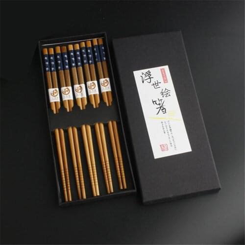 Bamboo chopsticks set Japanese Style Chopsticks Sushi Chopsticks more durable Beautiful patterns Kitchen accessories