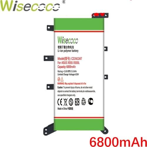 WISECOCO 6800mAh C21N1347 Battery For ASUS X554L X555 X555L X555LA X555LD X555LN X555MA New Laptop Battery