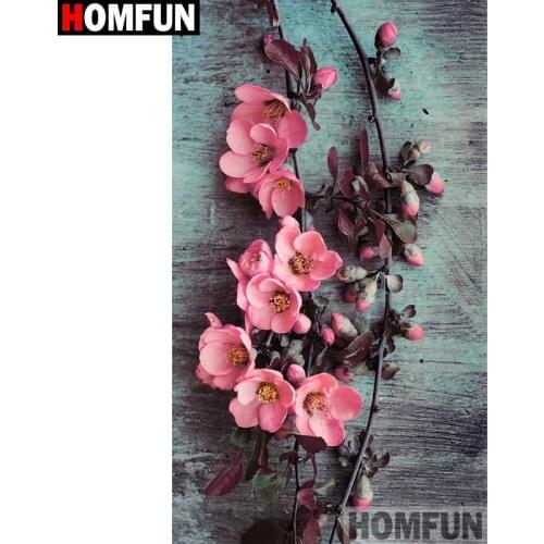 HOMFUN Full diamond Painting "peach blossom" Resin Drill Embroidery 5D Diy Diamond Painting Handmade Cross Stitch gift A27170