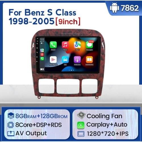 4G LTE android10.0 4G+64G Car Multimedia Player For 1998-2005 Mercedes Benz S Class W220 S280 S320 S350 S400 S430 S500 S600 S55