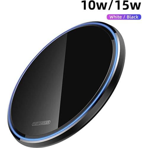 Wireless Charger Mobile Phone Quick Charger Wire-free Fast Charging 10W 15W Desktop with Port for Smartphone Ultra Thin Tabletop