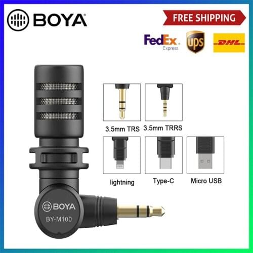 BOYA Mini Vlog Microphone for Nikon Sony Canon Fujifilm DSLR Camera Smartphone PC Tablet Studio Mic Audio Recorder